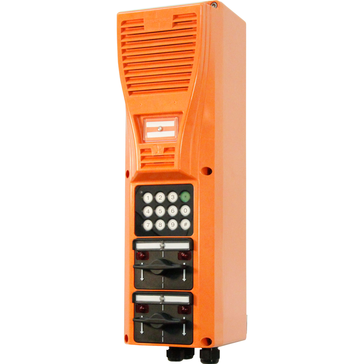 "Digital explosion-proof Intercom Station for use in explosive areas of Ex zone 2 with dial keypad and 2 momentary rocker switches"